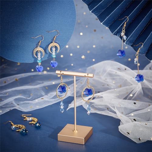 SUNNYCLUE 1 Box DIY 8 Pairs Blue Moon Earrings Making Starter Kit Including Moon Geometric Linking Connector Charms Teardrop Flower Beads Earring Findings for Women Earring Making Crafts