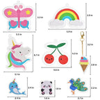 FUN LITTLE TOYS 24Pcs Diamond Art Kits, Diamond Painting Kits, Arts and Crafts for Kids Ages 6-12, Gem Art As Gifts Ideas for Girls and Boys, Small Diamond Painting Stickers, Kids Craft Age 6+