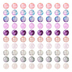 Glass Beads for Bracelet Cheriswelry 200Pcs Round Crystal Glass Crackle Beads 8-9mm for Keychain Earring Necklace Jewelry Making Supplies - color: Purple