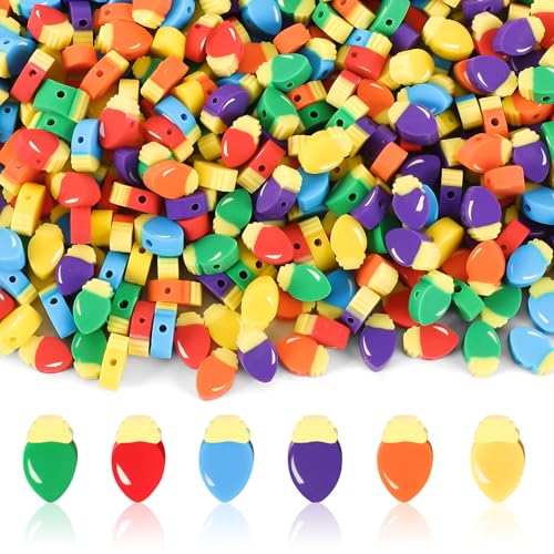 300pcs Christmas Bulbs Polymer Clay Beads, Christmas Spacer Heishi Beads for DIY Crafts Bracelet Necklace Earring Jewelry Making Party Supplies Accessories - color: Multicolor