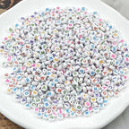 1000pcs Round Acrylic Alphabet Beads for Jewelry Making & DIY Crafts (P-Colorful Letter White Bead) - color: P-Colorful Letter White Bead