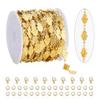 KYUNHOO 4.3 Yards Gold Chains for Jewelry Making Embossed Palm of Hand Chain Links on Spool for Women Men DIY Necklace Bracelet Crafts Find Supplies - color: Hand Gold