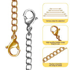 winee 30pcs Chain Extenders for Necklace, Necklace Extenders for Women Girls Bracelet Anklet Extender Stainless Steel Chain Extenders for Jewelry Making 2in 3in 4in 5in 6in (15 Gold, 15 Silver)