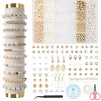 TOIPINIO Bracelet Making Kit Jewelry Making Supplies Kit Natural Stone Beads for Irregular Natural Stone with for DIY Craft-1736 PCS Friendship Bracelet/Necklace/Earrings for Adults (Clear Crystal) - color: Clear Crystal