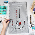 The Beadsmith Bead Board, Grey Flocked, 5 U-Shape and 6 Straight Channels, 10 x 20.5 inches, Design Boards for Creating Bracelets, Necklaces and Other Jewelry - size: 40" - 5 Channel