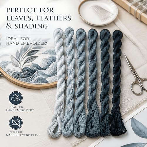 Natural 100% Silk Thread, Handmade Embroidery Thread Silk Floss 6 Colors 110m Each (79) - color: 79
