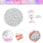 Amaney 1000pcs Gold Letter Beads 74mm White Round Acrylic Alphabet Beads for Jewelry Making Bracelets Necklaces Key Chains - color: White&Gold