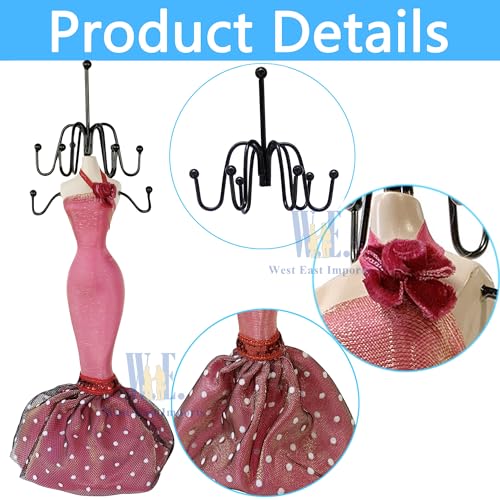 2 PCS Set Jewlery Display Shoe Ring Holder - Mannequin Necklace Display Bracelet Orgaziner (Fuchsia) - color: Fuchsia