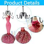 2 PCS Set Jewlery Display Shoe Ring Holder - Mannequin Necklace Display Bracelet Orgaziner (Fuchsia) - color: Fuchsia