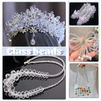 TOAOB 1000pcs Briolette Crystals Glass Beads 4mm 6mm 8mm Rondelle Faceted Spacer Beads White Loose Beads for Bracelets Necklace Earrings Jewelry Making - color: White