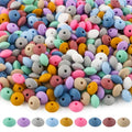 Sunrony 200Pcs Silicone Lentil Beads for Keychain Making,Bulk Mixed Color 12mm Silicone Abacus Spacer Beads for Necklace Bracelet Making Pens (Beauty Lentil) - color: C-Beauty Lentil
