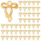 100Pcs Bowknot Charms, Alloy Bow Pendants Bowknot Jewelry Bulk Dangle Charms Elegant Earring Pendants for Earrings Necklace Bracelet Keychain Jewelry Making DIY Crafts - color: Gold
