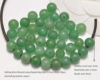 AD Beads Natural Gemstone 8mm Round Loose Beads Big Hole 2.5mm Sized 40pcs (Aventurine) - color: Aventurine