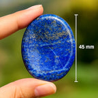 Lapis Lazuli Worry Stone – Natural Thumb Palm Stone for Inner Wisdom, Confidence & Intuition – Deep Blue Pocket Crystal for Focus & Calm - color: Lapis Lazuli