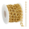 UMAOKANG 6.6 Feet Gold Plated Chain for Jewelry Making Stainless Steel Twist Cable Jewelry Chain Roll with Jewelry Supplies Findings - color: Cable (Gold)