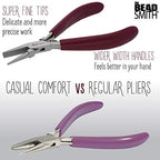 The Beadsmith Half Round/Half Concave Pliers – 6-Inches (152 mm) Jewelry-Making Tool w/Polished Steel Head, PVC Comfort Grip, & Double-Leaf Springs