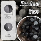 100Pcs Glass Beads 10mm Round Moon Frosted Cracked Water-Activated Transparent Glazed Beads, Ideal for DIY Bracelets Necklaces Phone Charms Craft Supplies (Black) - color: Black
