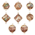 BENECREAT Abalone Shell Charms, Paua Shell Pendant Shell Charms for Jewelry Making - color: 4 Style Connector