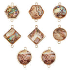 BENECREAT Abalone Shell Charms, Paua Shell Pendant Shell Charms for Jewelry Making - color: 4 Style Connector