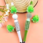 6Pcs Luminous Christmas Tree Focal Beads for Pens Christmas Tree Fancy Space Beads for DIY Craft Beadable Pens Keychain Bracelet Necklace Earrings Jewelry Making - color: Luminous Christmas Tree 1