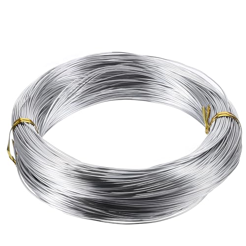 TecUnite Aluminum Craft Wire for Sculpting Bendable Metal Beading Wire for DIY Jewelry Making (1 Roll,Silver,100 m x 0.8 mm) - size: 100 m x 0.8 mm