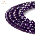 BEADNOVA 4mm Natural Amethyst Purple Quartz Gemstone Round Loose Beads for Jewelry Making (90-92pcs) - color: 21) Amethyst Quartz Round Beads, size: 4mm