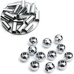 Ourtroness 200 Pieces Round Spacer Beads and 200 Pieces Long Tube Beads 3mm 304 Stainless Steel Loose Bead Smooth Charm Bead for DIY Craft Jewelry Making - color: 3mm Silver Beads