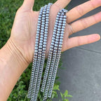 100pcs Adabele Grade A Natural Hematite White Gold Platinum Plated Healing Gemstone 6mm x 4mm Round Rondelle Loose Beads Gem Stone Spacer for DIY Craft Jewelry Making GFC8-5 - color: Platinum Plated Hematite, size: 6x4mm (100pcs/1 Strand)