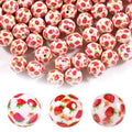 15Pcs Acrylic Beads Round 16mm Strawberry Print Fit for DIY Jewelry Bracelet Necklace Keychain Beadable Pens Mobile Phone Chain Making Cute (Strawberry) - color: Strawberry-White