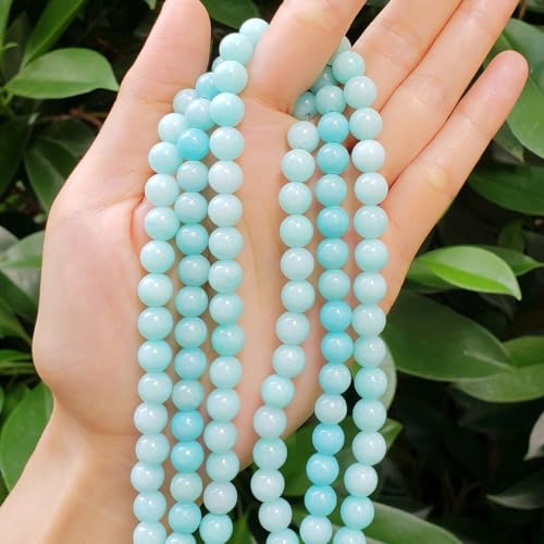 180pcs Adabele Lab Created Blue Amazonite Gemstone 4mm (0.16 Inch) Small Round Beads Gem Stone Spacer for DIY Craft Jewelry Making GS11-4 - color: Amazonite (Lab Created), size: 4mm (180pcs/2 strands)