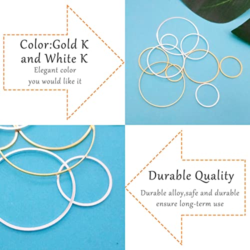 100Pcs Round Earring Beading Hoop Rings,5Sizes Earring Finding Open Bezels Linking Rings Beading Hoop Earrings Pendant for DIY Craft Jewelry Making,Earrings Necklace,Crafts Supplies