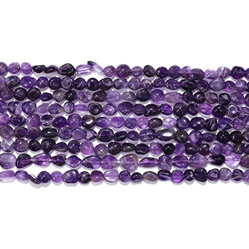 BEADIA Irregular Natural Amethyst Crystal Stone Loose Semi Gemstone Beads for Jewelry Making 7-10mm 38cm - color: Amethyst, size: 7-10mm 38cm