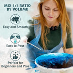 IGaiety Epoxy Resin 32 OZ, Epoxy Resin Kit, Crystal Clear Resin Not Yellowing Epoxy Kit Self-Leveling & Bubble-Free for Beginner Coating Casting DIY Jewelry Making Art Crafts (16 OZ+16 OZ) - size: 32 OZ