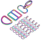 PECMER 30 Pcs Rainbow Purse Hardware for Bag Making Swivel Hooks 1 Inch D Rings for Purse Strap Dog Collar Handbags Buckles Replacement Belt Making Supplies 25mm 10 Set Colorful(30 pcs Rainbow) - color: 30 Pcs Rainbow