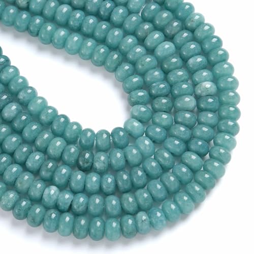 76pcs 5x8mm Natural Stone Dark Blue Rondelle Spacer Loose Beads Abacus Disk Stone Round Loose Gemstone Beads for Jewelry Making DIY Bracelet Necklace - color: Dark Blue Stone
