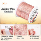 22 Gauge Jewelry Wire, Anezus Rose Gold Craft Wire Tarnish Resistant Copper Beading Wire for Jewelry Making Supplies and Crafting (Rose Gold, 49 Yards/45 Meters) - color: Rose Gold
