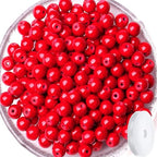 QINJIEJIE 100PCS Red Turquoise Beads 8mm Stone Beads Round Loose Gemstone Bead for Bracelet Beading Crystal Jewelry Making DIY Necklace Earrings 0.32" - color: Red Turquoise, size: 100PCS