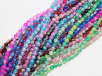 720PCS 8mm Crackle Glass Round Bulk, Bracelet Space Loose Smooth Beads for Jewelry Making Earring, Necklaces, and DIY Crafts,Keychains, Lanyards & Adult Crafting - size: 8mm Crackle Mixed
