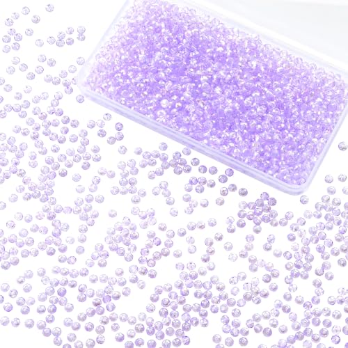 1200Pcs 4mm Crystal Glass Beads for Jewelry Making Beads for Bracelets Necklace Pendants Making Supplies(Light Purple) - color: Light purple, size: 4mm 1200pcs