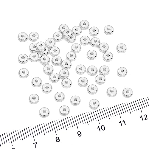 BEADIA Silver Plated Roudelle Spacer Beads 5x2mm 50pcs for Jewelry Making Findings Non Tarnish - color: Silver, size: 5x2mm Roudelle
