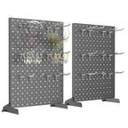WALMANN Metal Tabletop Pegboard Display Stand for Craft Shows, 12" x 16" Countertop Peg Board with Hooks for Jewelry & Accessories (Black Pegboard with Hooks) - style: Black Pegboard with Hooks