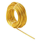 Fashewelry 32.8 Feet 5mm Gold Aluminum Wire Bendable Metal Craft Wire for Beading Sculpting Jewelry Making - color: Round-Gold, size: 5mm