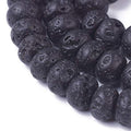 Craftdady 2 Packs Natural Black Lava Stone Beads Rondelle Volcanic Rock Gemstone Loose Beads Energy Healing Chakra Beads for Jewelry Craft Essential Oil Bracelet Necklace, Total 178Pcs - color: Black, 6-6.3x4-4.4mm
