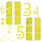 qiipii Lemon Yellow AB Resin Rhinestones for Crafting Citrine Flatback Jelly Stones 2mm 3mm 4mm 5mm 6mm Diamonds Crystals Gems for Face Eyes Makeup Tumblers Bottles DIY Crafts Clothes Shoes Phones - color: Lenmon Yellow AB