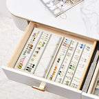 Lolalet Earring Tray Display Earring Holder, Stackable Jewelry Drawer Organizer Showcase Storage for Women Girls Stud Piercings Post Earrings -Set of 2 - style: Earrings
