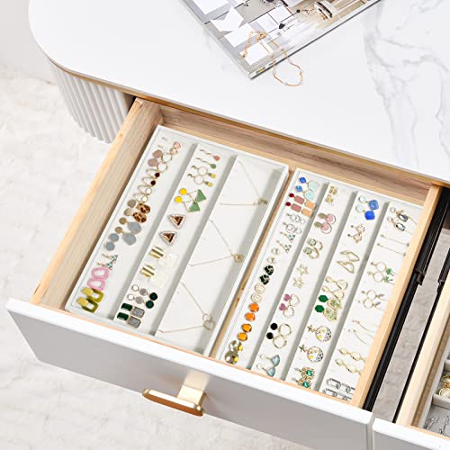 Lolalet Earring Tray Display Earring Holder, Stackable Jewelry Drawer Organizer Showcase Storage for Women Girls Stud Piercings Post Earrings -Set of 2 - style: Earrings