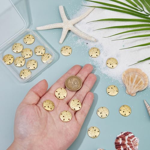SUPERFINDINGS 30Pcs Sand Dollar Snap Starfish Charm 18mm Snaps Alloy Starfish Charm Accessory for Button Charms for Necklaces Bracelets & Rings Matte Gold Color