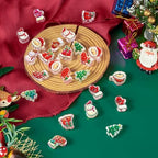 Beadthoven 24pcs Christmas Acrylic Beads, Red Green Crystal Focal Beads for Pens Keychain Making, Santa Claus Christmas Tree Gloves Stockings Snowman Loose Spacers for DIY Bracelets Jewelry Making - color: Christmas Patterns