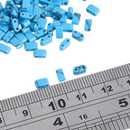 Beadia Natural Dark Blue Turquoise Stone Tila Beads 5x2mm Rectangle 2-Hole Spacer Beads for DIY Bracelet Earring Making 15"/Strand - color: Dark Blue Turquoise, size: 5x2mm