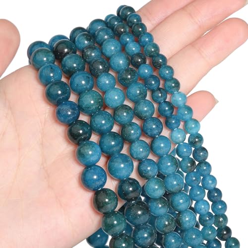 8mm Apatite Natural Stone Beads Round Loose Beads for Jewelry Making Yochus DIY Beads Bracelet Necklace - color: Apatite, size: 8mm